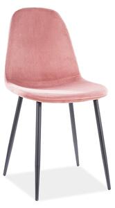 Signal Jídelní židle FOX VELVET / černá matná Barva: Růžová
