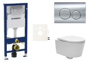 Cenově zvýhodněný závěsný WC set Geberit do lehkých stěn / předstěnová montáž+ WC SAT Brevis SIKOGESBRED20