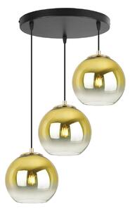 Závěsné svítidlo BERGEN GOLD, 3x zlaté/transparentní skleněné stínítko (fi 15cm), O