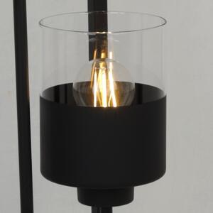 Podlahová lampa ROMA CAGE, 3x černé/transparetní skleněné stínítko v kovovém rámu