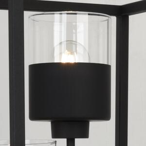 Stojací lampa Roma Cage, 3x černé/transparetní skleněné stínítko v kovovém rámu