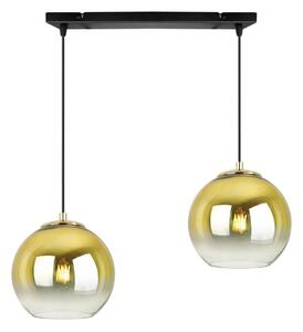 Závěsné svítidlo Bergen Gold, 2x zlaté/transparentní skleněné stínítko (fi 15cm)