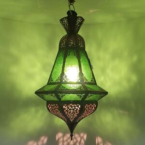 Marocká závěsná lampa Houta zelená