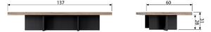 Hnědý Dřevěný konferenční stůl James 31 × 137 × 60 cm WOOOD