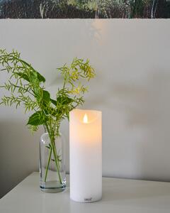 SIRIUS Dobíjecí voskové LED svíčka Sara, bílá, 7,5 x 20 cm