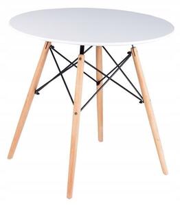 Kulatý skandinávský stůl bílé barvy