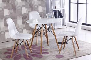Kulatý skandinávský stůl bílé barvy