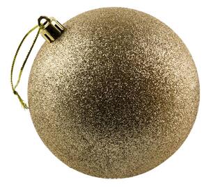 DECOLED Plastová koule, prům. 10 cm, šampaň, 6x glitter