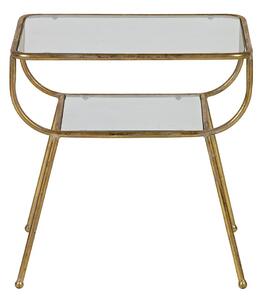 BEPUREHOME Kovový odkládací stolek s prosklenou deskou Amazing 47 × 47 × 40,5 cm