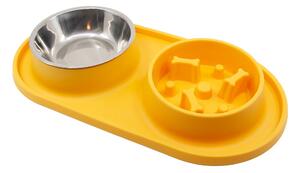 Vsepropejska Volver dvojitá protihltací miska pro psa Barva: Žlutá