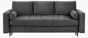 Trojmístná rozkládací pohovka s úložným prostorem Santo Dark Grey & Black