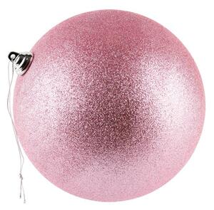 DECOLED Plastová koule, prům. 30 cm, jemně růžová, glitter