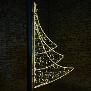 DECOLED VO LED světelný dekor půl stromek, teple bílý 200x106cm, s výpletem