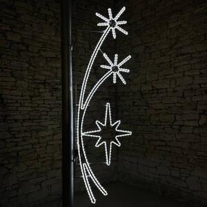 DECOLED LED světelný motiv, hvězda a 2 polarisky, 310 x 100 cm, ledově bílá