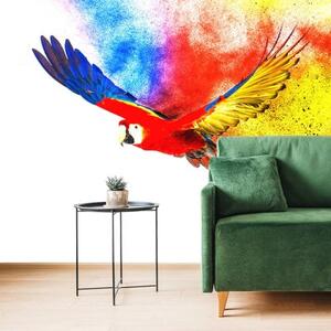 Samolepící tapeta let papouška - 375x250 cm