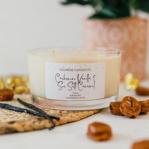 Illumine Candle Co. 3 Knotová Vonná Svíčka - Cashmere Vanilla & Sea Salt Caramel