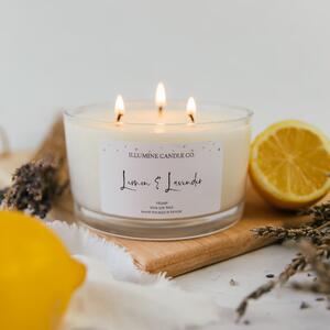 Illumine Candle Co. 3 Knotová Vonná Svíčka - Lemon & Levander