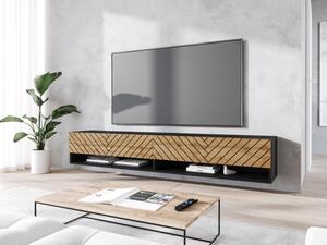 TV stolek/skříňka Adenik 180 MDF, Barva: černý grafit / wotan rybí kost, Osvětlení: bez osvětlení Mirjan24 5903211410116