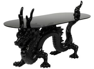 Černý skleněný konferenční stolek Bold Monkey Dragonized Bastard 100 x 45 cm