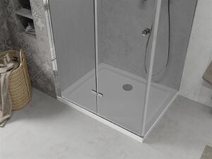 Mexen Lima, sprchový kout se skládacími dveřmi 80 (dveře) x 70 (stěna) cm, 6mm šedé sklo, chromový profil + slim sprchová vanička bílá + chromový sifon, 856-080-070-01-40-4010