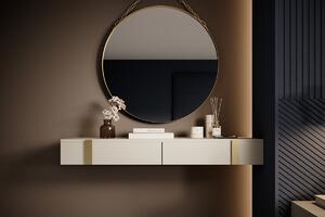Závěsný toaletní/konzolový stolek Verica 120 cm - kašmírová / zlaté úchytky
