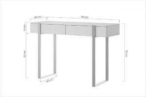 Toaletní/konzolový stolek Verica 120 cm - dub piškotový / černé nožky