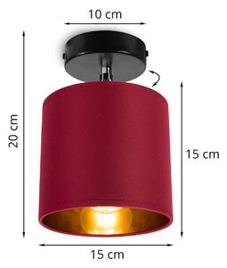 Stropní svítidlo GAMA, 1x červené textilní stínítko, (možnost polohování)