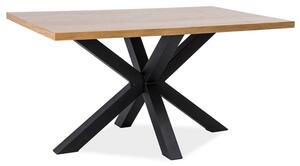 Černý jídelní stůl s deskou v dekoru dub CROSS 150x90