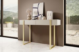 Toaletní/konzolový stolek Verica 120 cm - kašmírová / zlaté nožky