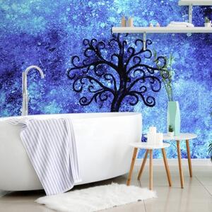 Samolepící tapeta strom života na modrém pozadí - 375x250 cm