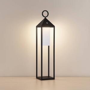 Lucande LED dobíjecí lampa Miluma, 64 cm, černá, IP54, hliník