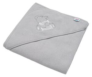 NEW BABY Kojenecká osuška šedá medvěd Bavlna/Polyester 80x80 cm