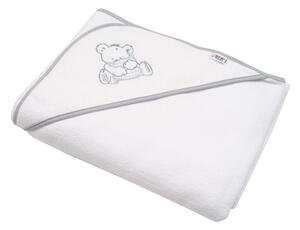 NEW BABY Kojenecká osuška bílá medvěd Bavlna/Polyester 100x100 cm