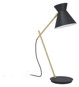 EGLO Industriální stolní lampa AMEZAGA, 1xE27, 10W, mosazná, černá 98864