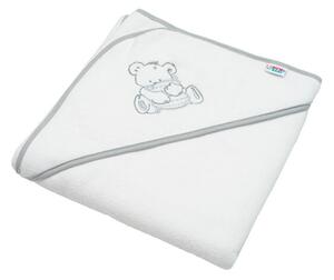 NEW BABY Kojenecká osuška bílá medvěd Bavlna/Polyester 80x80 cm