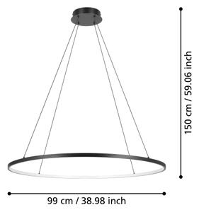 Eglo 901637 - LED Stmívatelný lustr na lanku PARRUTA LED/40W/230V černá + DO