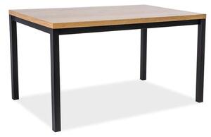 Černý jídelní stůl s dubovou deskou NORMANO 120x80