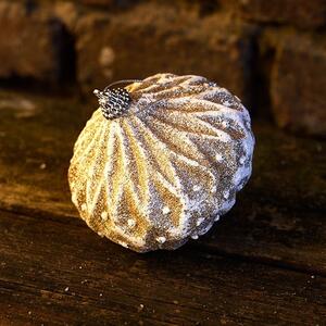 DECOLED Vánoční ozdoba, 10 cm, bílá, glitter