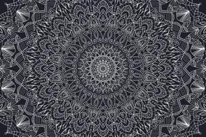Tapeta detailní ozdobná Mandala v černobílém - 150x100 cm