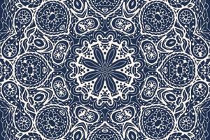 Tapeta bílá Mandala na modrém pozadí - 300x200 cm