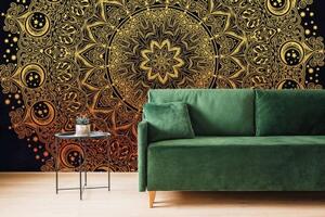 Samolepící tapeta zlatá orientální Mandala - 150x270