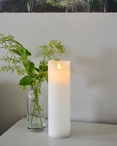 SIRIUS Dobíjecí voskové LED svíčka Sara, bílá, 7,5 x 25 cm