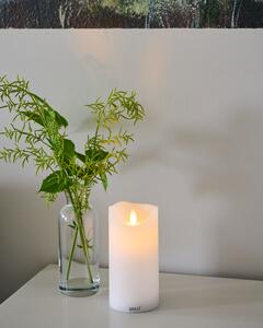 SIRIUS Dobíjecí voskové LED svíčka Sara, bílá, 7,5 x 15 cm