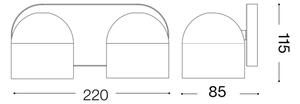 Ideal Lux - LED Nástěnné bodové svítidlo DODO 2xGX53/9W/230V černá