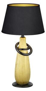 Trio Leuchten R50641079 THEBES - Moderní stolní lampa s keramickým zlatým podstavcem a stínidlem v černé barvě 1 x E14, 38cm (Stolní lampa s textilním stínidlem)