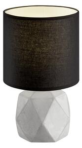 Trio Leuchten R50831002 PIKE - Stolní lampička s černým stínidlem, podstavec betonový 1 x E14, 28cm (Stolní lampa s betonovým podstavcem a textilním stínidlem)