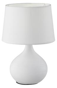 Trio Leuchten R50371001 MARTIN - Stolní bílá lampička 1 x E14, 29cm (Stolní lampa s keramickým podstavcem a textilním stínidlem)