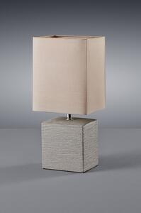 Trio Leuchten R50131026 PING - Stolní levná hnědá lampička 1 x E14, 29cm (Stolní lampa s keramickým podstavcem a textilním stínidlem)