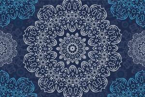 Tapeta modrá Mandala s abstraktním vzorem - 225x150 cm