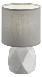 Trio Leuchten R50831087 PIKE - Stolní lampička v šedé barvě, podstavec betonový 1 x E14, 28cm (Stolní lampa s betonovým podstavcem a textilním stínidlem)